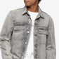 Calvin Klein Jaqueta Trucker Utilitária Palmer Iconic Relaxed Fit Masculina Cinza Tamanho XX-G