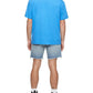 Camiseta Calvin Klein Masculina Relaxed Fit com Logo Padrão e Gola Redonda Azul Tamanho X-G