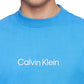 Camiseta Calvin Klein Masculina Relaxed Fit com Logo Padrão e Gola Redonda Azul Tamanho X-G