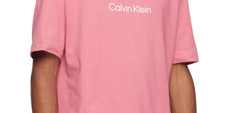 Calvin Klein Men's Relaxed Fit Standard Logo Crewneck T-Shirt Pink Size XX-Large