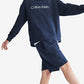 Calvin Klein Masculino Relaxed Fit Standard Logo Terry Hoodie Azul Tamanho X-G