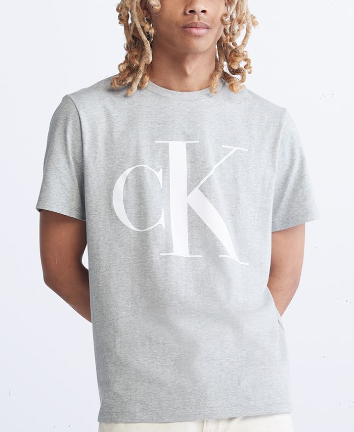 Camiseta Calvin Klein Masculina com Logotipo Monograma Cinza Tamanho XXG