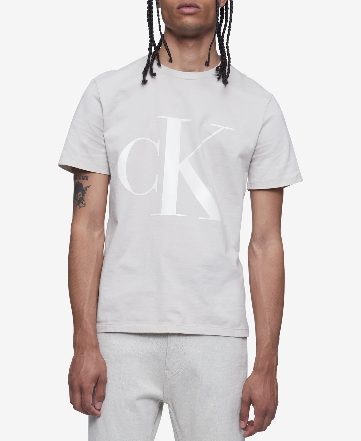 Camiseta Calvin Klein Masculina com Logotipo Monograma Cinza Tamanho XXG