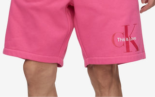 Calvin Klein Shorts Masculino Casual com Cordão Elástico Rosa