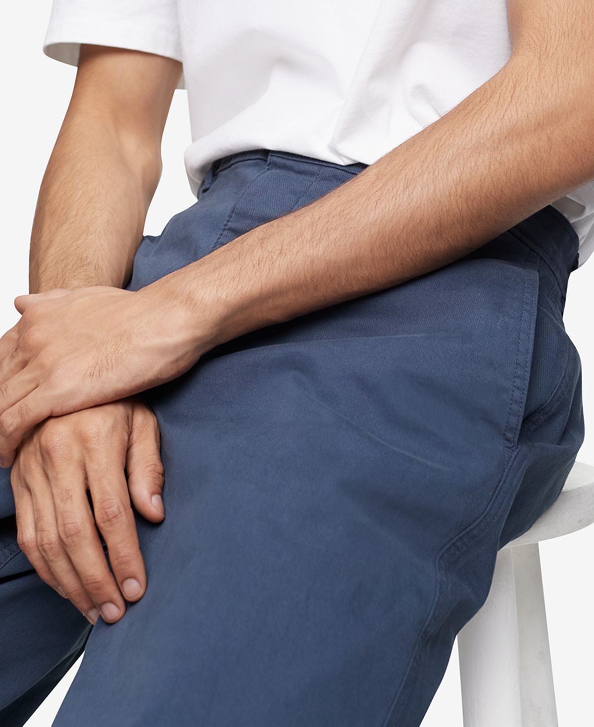 Calça Chino Calvin Klein Masculina Relaxed Fit Azul Tamanho 30
