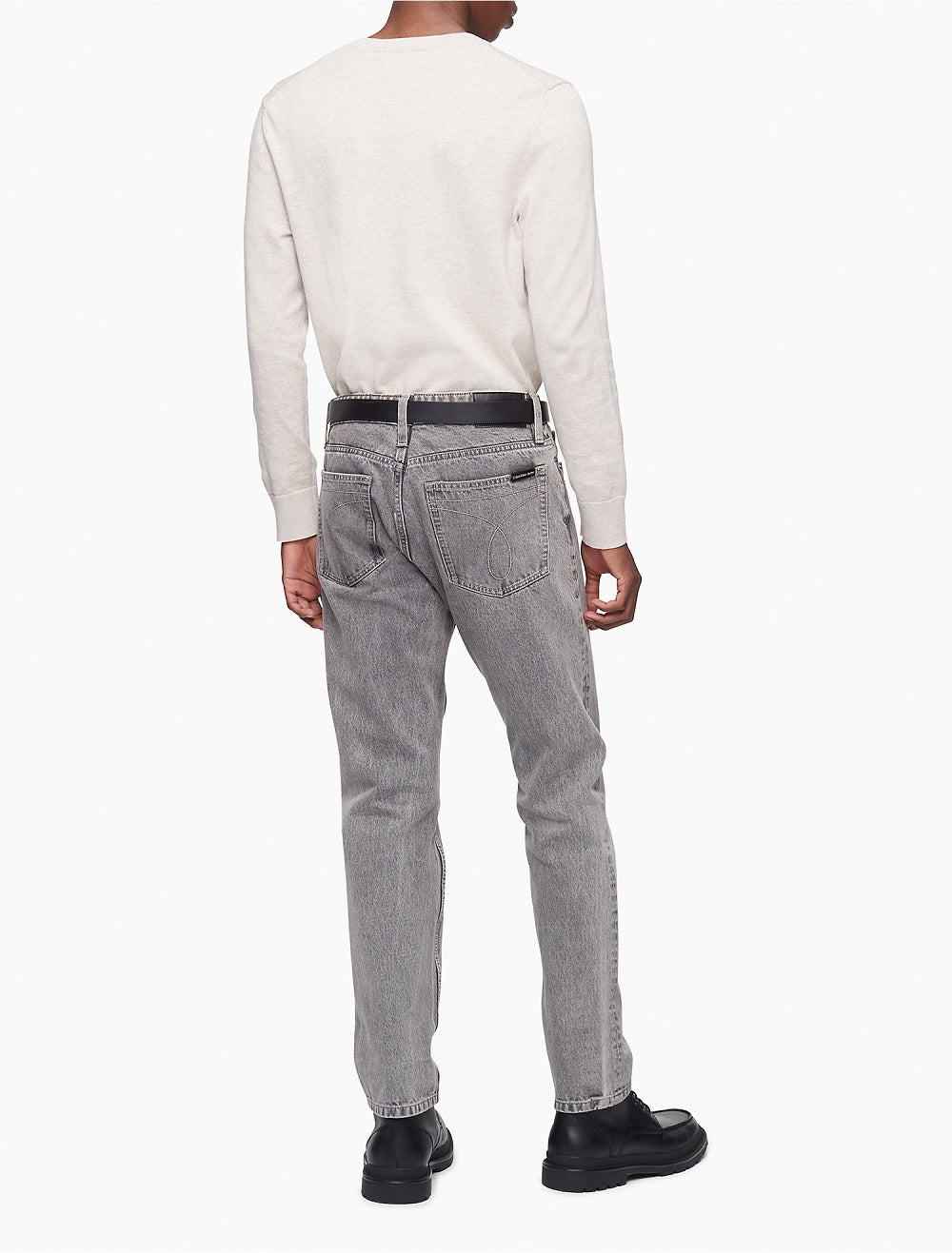Calça Jeans Masculina Calvin Klein Slim Straight Fit Stretch Cinza Tamanho 33X30