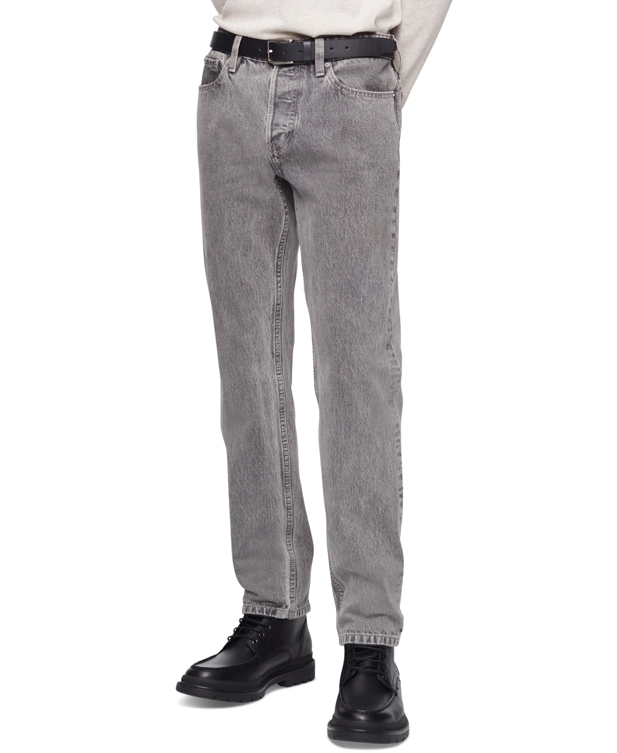 Calça Jeans Masculina Calvin Klein Slim Straight Fit Stretch Cinza Tamanho 33X30