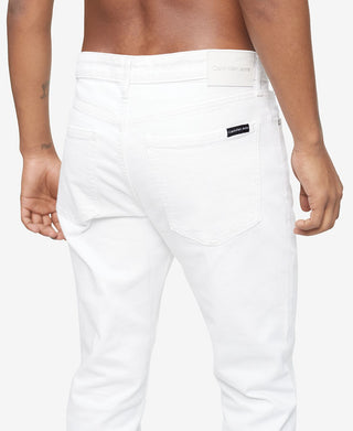 Calça Jeans Calvin Klein Lewis Slim Fit Stretch Masculina Branca Tamanho 38X32