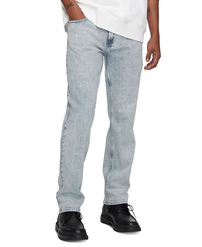 Calça Jeans Calvin Klein Noah Straight Fit Stretch Masculina Azul Tamanho 34X30