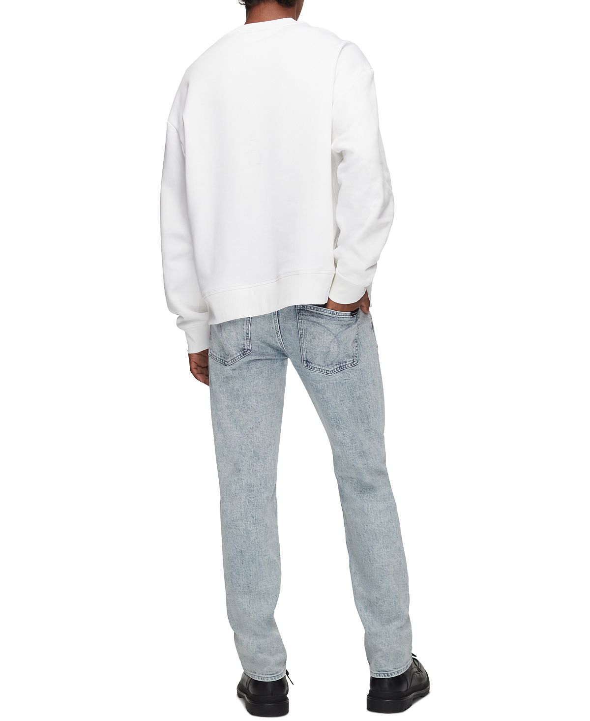 Calça Jeans Calvin Klein Noah Straight Fit Stretch Masculina Azul Tamanho 34X30
