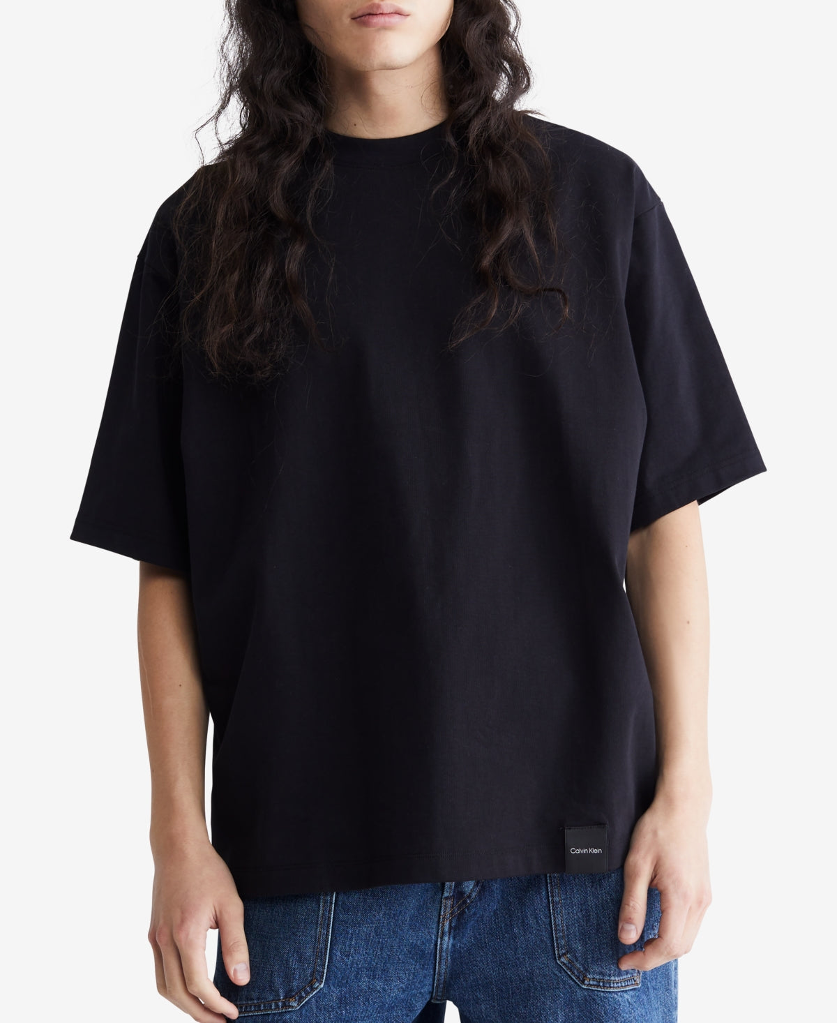 Camiseta Calvin Klein Masculina Standards Compact Algodão Preta Tamanho Médio