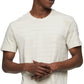 Camiseta Calvin Klein Masculina Regular Fit Manga Curta Listrada Gola Redonda Branca Tamanho P
