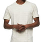 Camiseta Calvin Klein Masculina Regular Fit Manga Curta Listrada Gola Redonda Branca Tamanho P