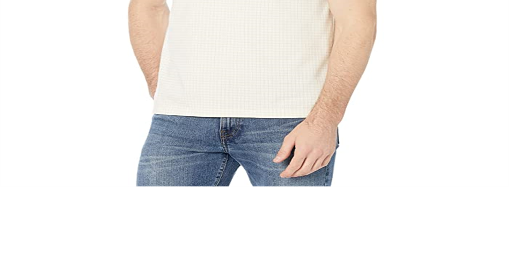 Polo Calvin Klein Masculino Manga Curta Algodão Liso Estampado em Grade Branco Tamanho P