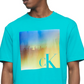 Camiseta Calvin Klein Masculina Relaxed Fit Pride Graphic Crewneck Azul Tamanho GG
