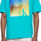 Camiseta Calvin Klein Masculina Relaxed Fit Pride Graphic Crewneck Azul Tamanho GG