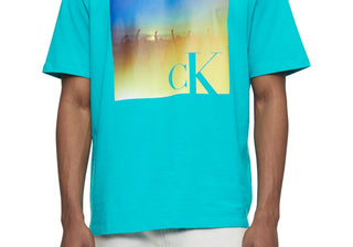 Camiseta Calvin Klein Masculina Relaxed Fit Pride Graphic Crewneck Azul Tamanho GG