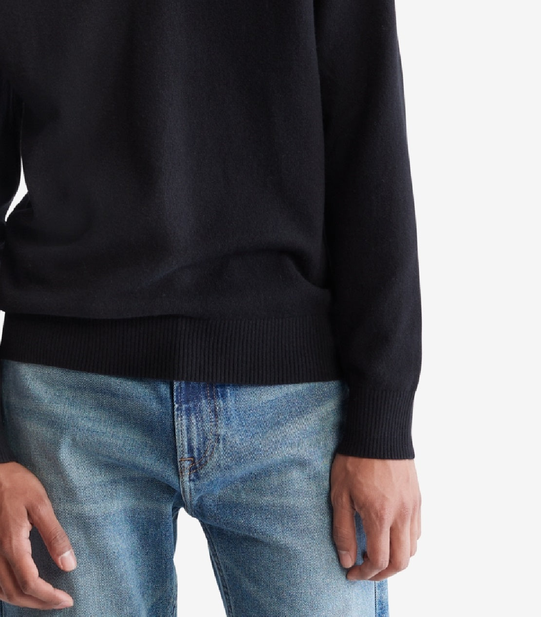 Suéter Calvin Klein Masculino Regular Fit Lã Merino Gola V Preto Tamanho P