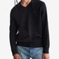 Suéter Calvin Klein Masculino Regular Fit Lã Merino Gola V Preto Tamanho P