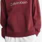 Calvin Klein Masculino Relaxed Fit Standard Logo Terry Hoodie Vermelho Tamanho Médio