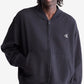 Jaqueta bomber masculina Calvin Klein Relaxed Fit Archive Logo Fleece, preta, tamanho grande