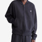 Jaqueta bomber masculina Calvin Klein Relaxed Fit Archive Logo Fleece, preta, tamanho grande