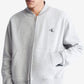 Jaqueta bomber masculina Calvin Klein Relaxed Fit Archive Logo Fleece, cinza, tamanho grande