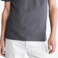 Camisa polo masculina Calvin Klein Regular Fit de algodão liso com monograma e logotipo, cinza, tamanho grande