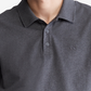 Camisa polo masculina Calvin Klein Regular Fit de algodão liso com monograma e logotipo, cinza, tamanho grande
