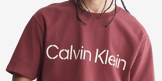 Camiseta Calvin Klein Masculina Relaxed Fit Stencil Logo Vermelha Tamanho XX-G