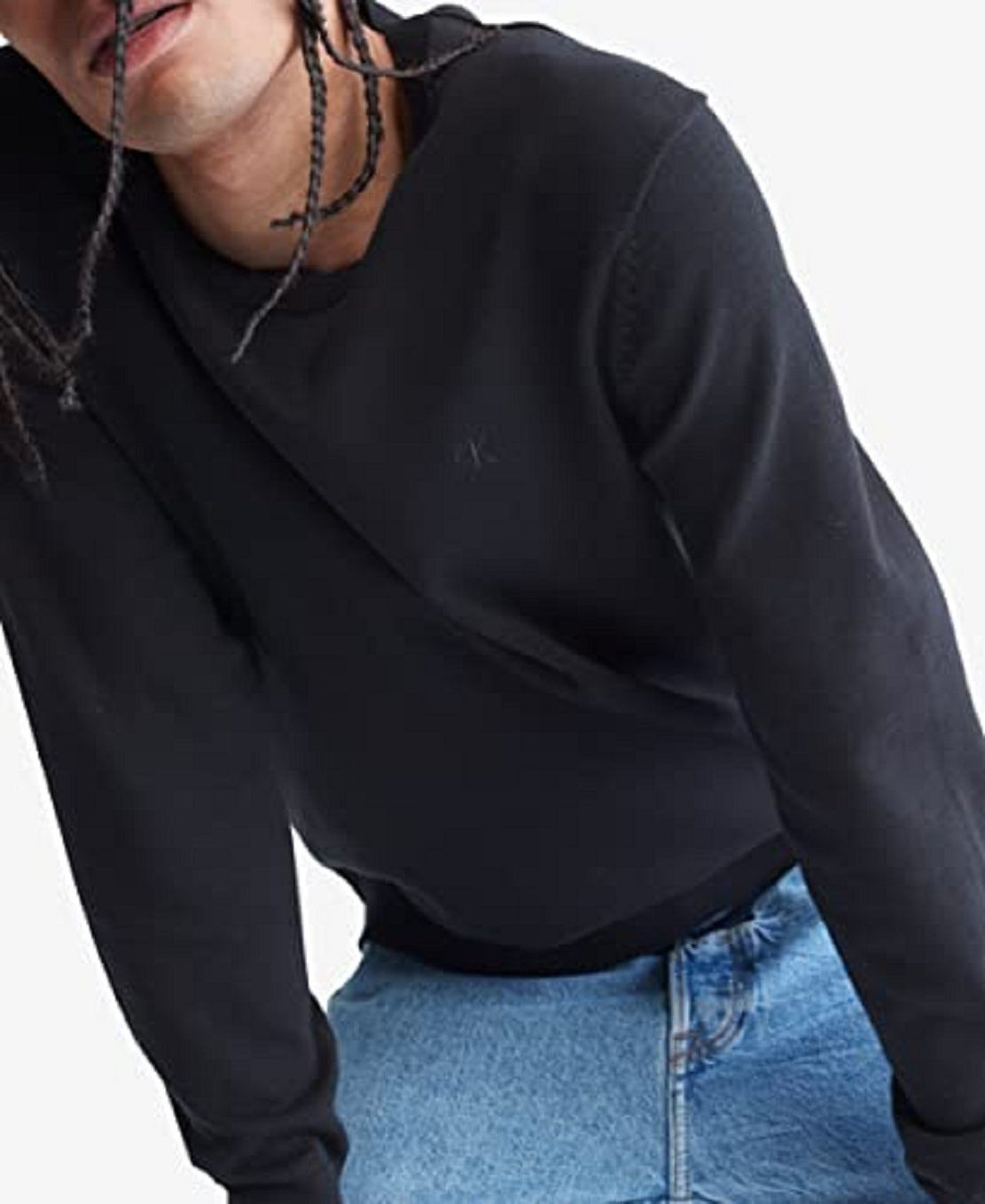 Suéter Calvin Klein Masculino Supima Cotton Crewneck Preto Tamanho Médio