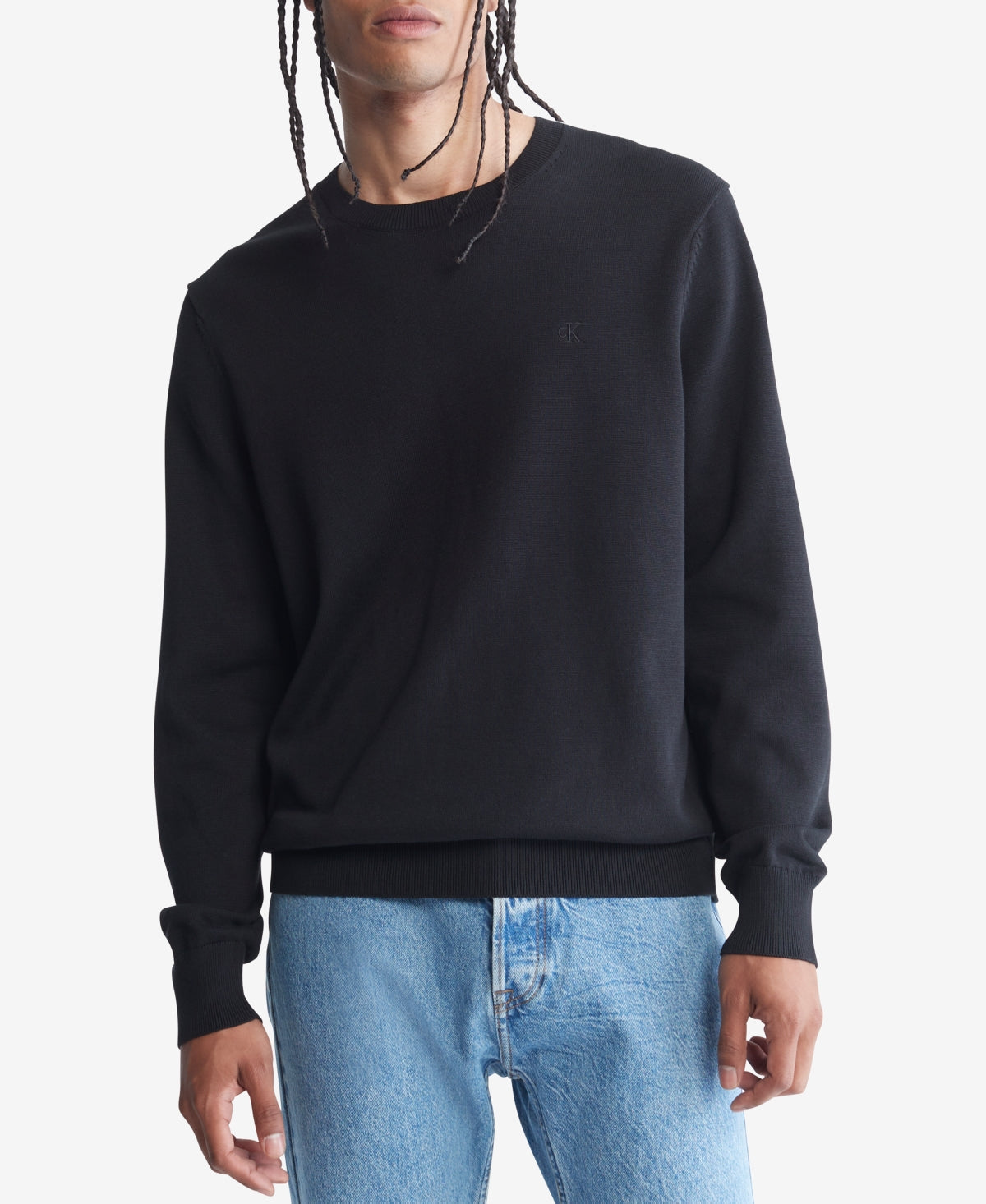 Suéter Calvin Klein Masculino Supima Cotton Crewneck Preto Tamanho Médio