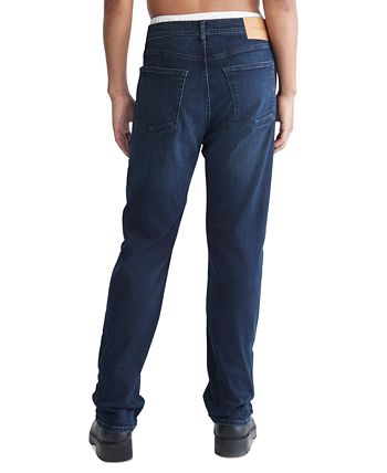 Calça Jeans Stretch Calvin Klein Masculina Standard Straight Fit Azul Tamanho 38X30