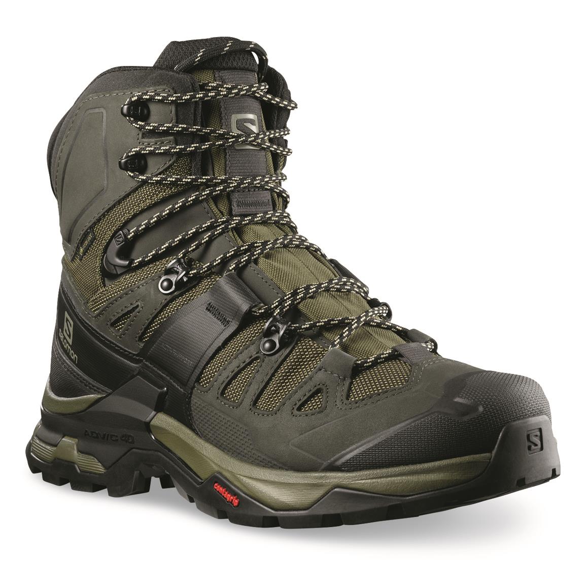 Salomon Quest 4 GTX Mens Hiking Boots Olive Night Peat Safari Size 11 D Medium
