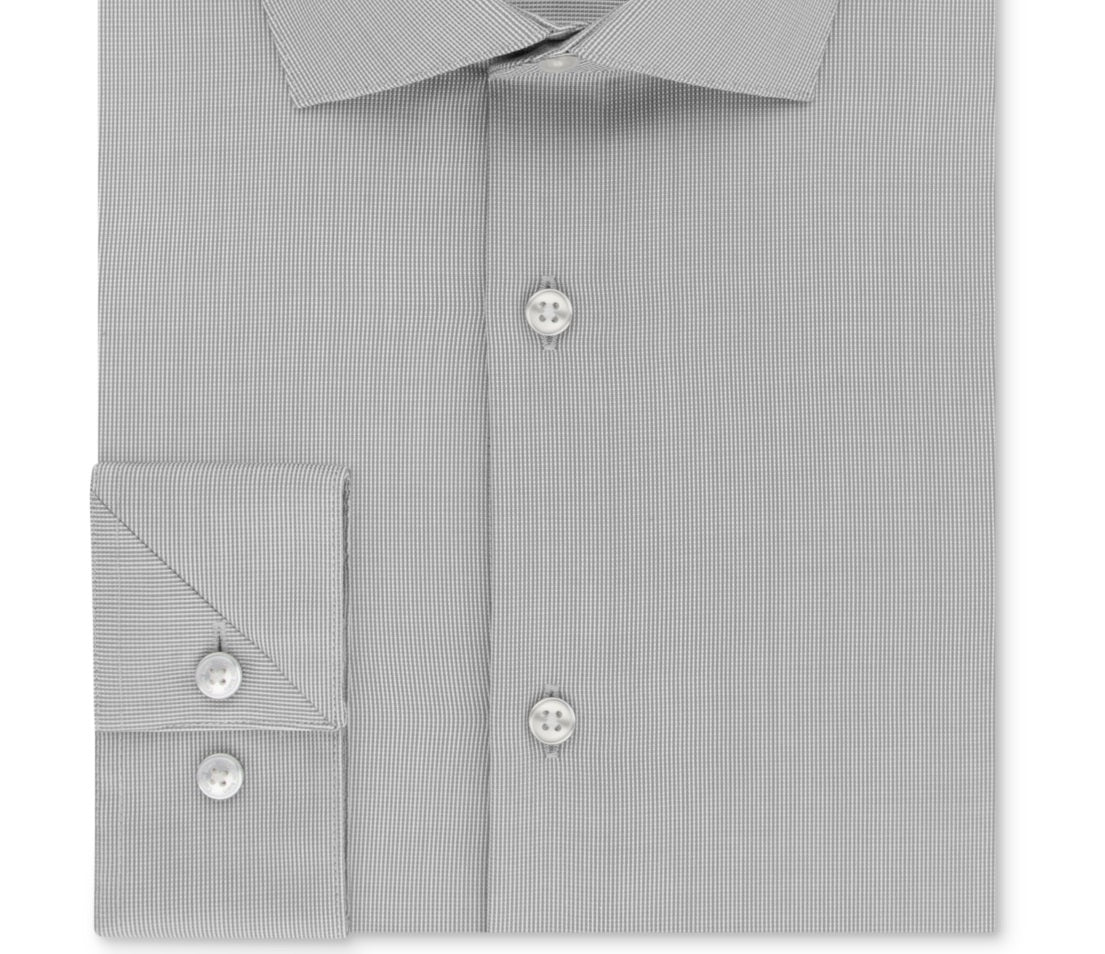Camisa social Calvin Klein masculina slim fit, elástica, sem passar, cinza, tamanho 15,5 x 34 x 35