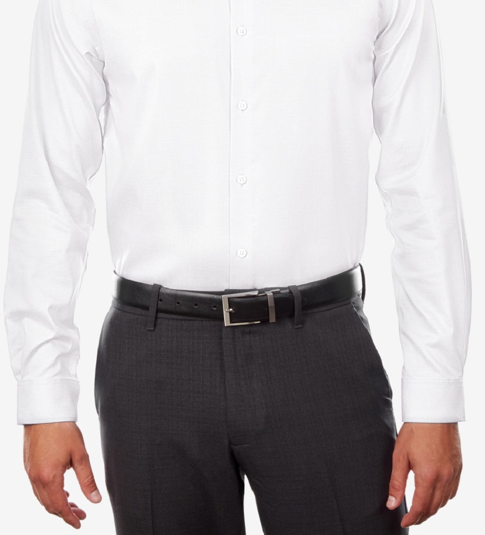 Camisa social masculina Michael Kors Stretch Non Iron Performance Regular Fit Airsoft, branca, tamanho 15x32x33