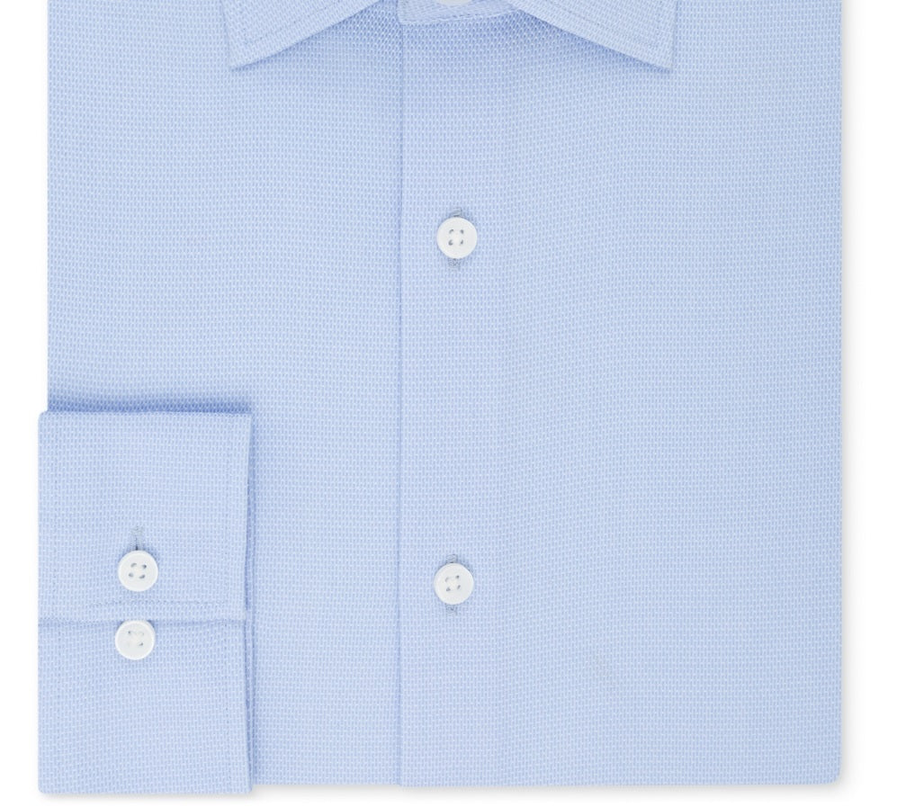 Camisa social masculina Michael Kors Regular Fit Airsoft sem passar a ferro, tamanho azul, 18,5 x 34 x 35