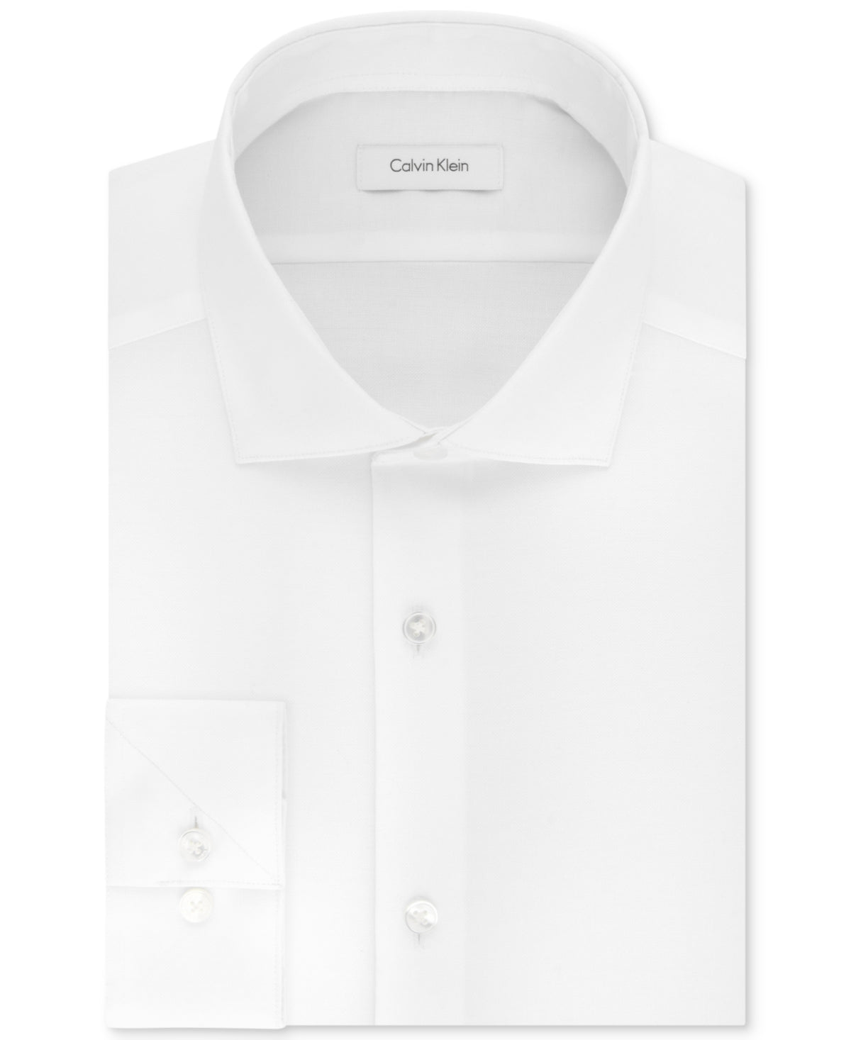 Camisa social masculina Calvin Klein Slim Fit Stretch, sem passar a ferro, branca, tamanho 15x32x33