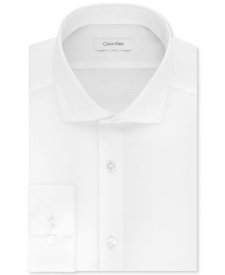 Calvin Klein Men's Slim Fit Non Iron Stretch Dress Shirt White Size 15X32X33