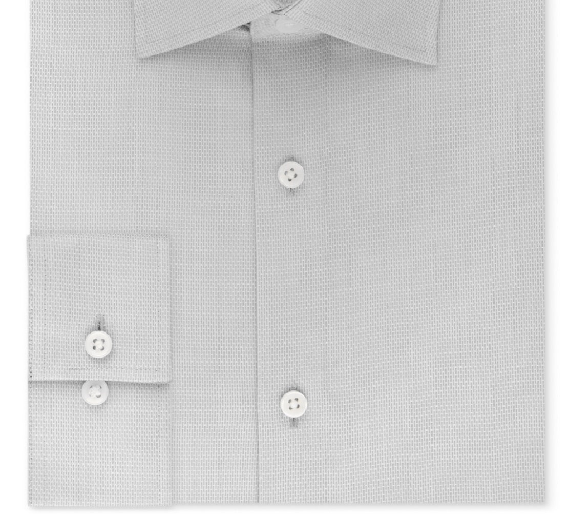 Camisa social masculina Michael Kors Regular Fit Airsoft sem passar a ferro, cinza, tamanho 17,5 x 34 x 35