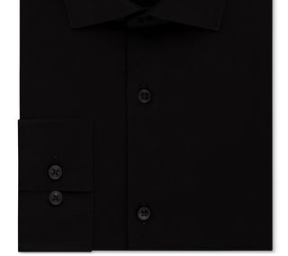 Camisa social masculina Calvin Klein Extra Slim Fit, não precisa passar, preta, tamanho 16x34x35