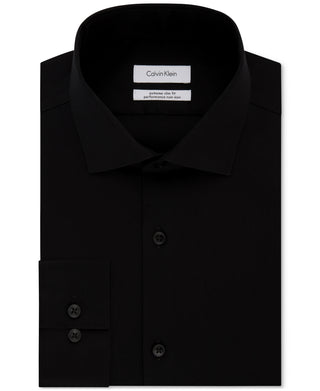 Calvin Klein Men's Extra Slim Fit Non-Iron Dress Shirt Black Size 16X34X35