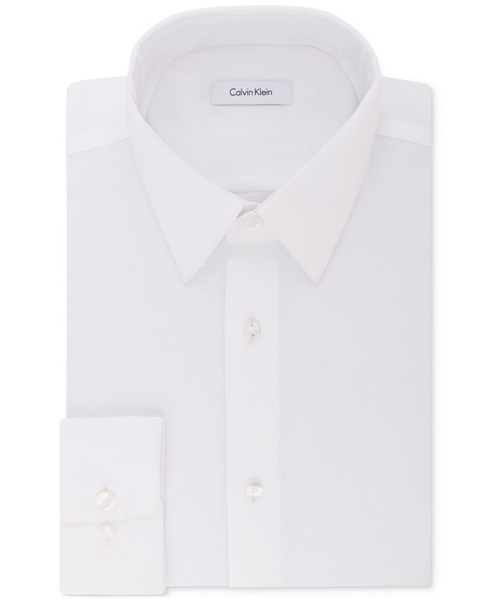 Camisa social Calvin Klein Classic Regular Stretch Masculina, Branca, Tamanho 16,5X34X35