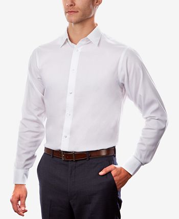 Camisa social Calvin Klein Classic Regular Stretch Masculina, Branca, Tamanho 16,5X34X35