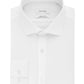 Camisa social Calvin Klein masculina extra slim fit, sem passar roupa, com padrão espinha de peixe, tamanho branco, 13,5 x 32 x 33