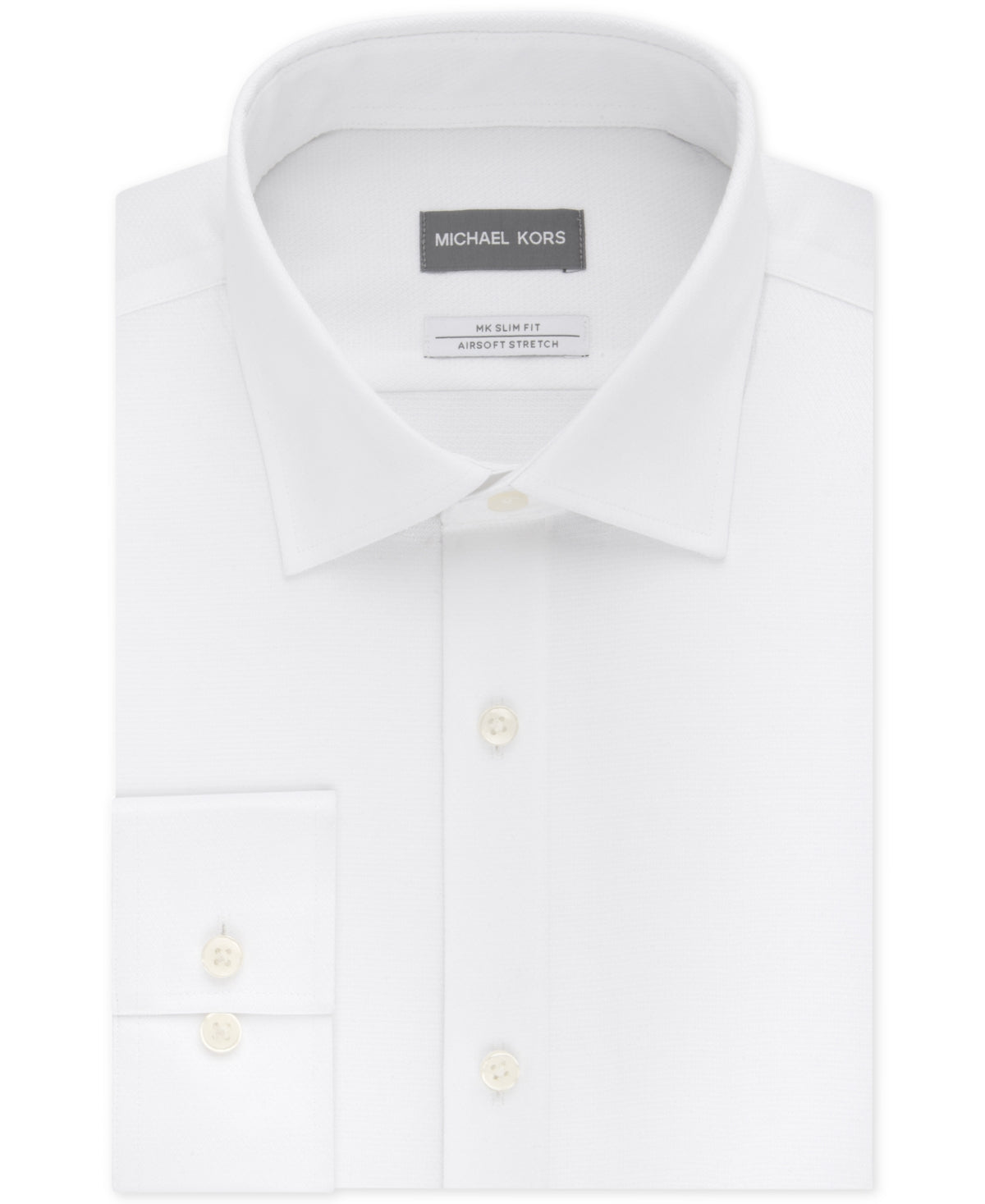 Camisa social masculina Michael Kors Slim Fit Airsoft Performance sem passar a ferro, branca, tamanho 16,5 x 34 x 35