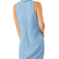 Vestido feminino Tommy Bahama com babados e cambraia, azul, tamanho pequeno