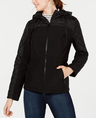 Jaqueta com capuz Sebby Junior's Mixed Media, preta, tamanho X-S