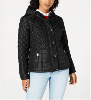 Casaco acolchoado com capuz Sebby Junior, preto, tamanho X-S