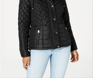 Casaco acolchoado com capuz Sebby Junior, preto, tamanho X-S